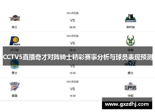 CCTV5直播奇才对阵骑士精彩赛事分析与球员表现预测
